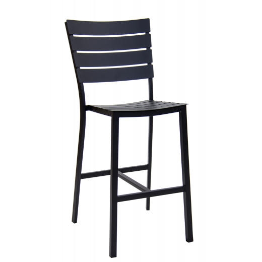 Ladder Back Swivel Metal Barstool