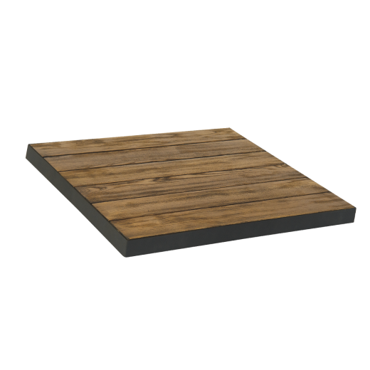 Metal Edge Teak Wood Table Top, Various Sizes 