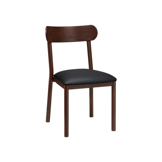 Aluminum Chair With Black Vinyl Seat In Imitation Wood Finish, Indoor Use Only