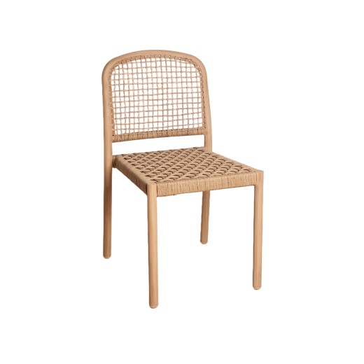 Indoor/Outdoor Natural Finished Aluminum Chair with Terylene Weave, Casual Outdoor Style