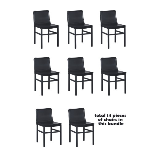 #S84 Bundle Sale, 14 pcs Metal Chair w/ Black Vinyl Seat & Back