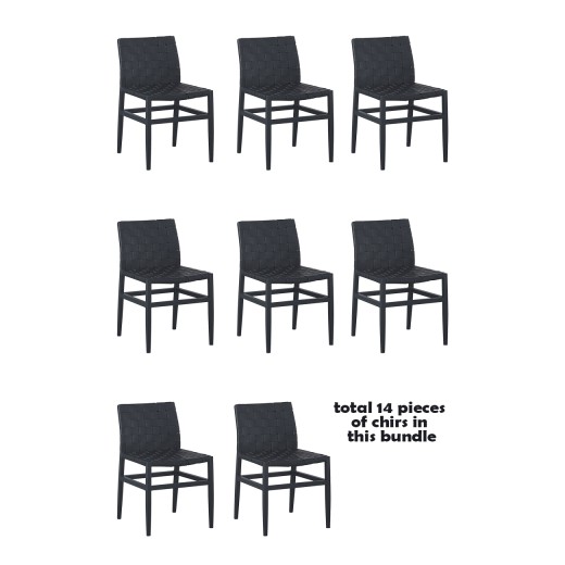 #S86 Bundle Sale, 14 pcs Metal Chair w/ Black Vinyl Woven Seat & Back