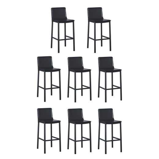 #S88 Bundle Sale 8 pcs Metal Bar Stool w/ Black Vinyl Seat & Back
