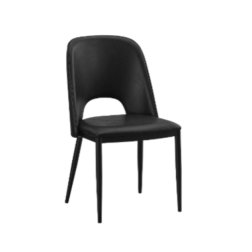 Black Vinyl Seat & Back Metal Chair 