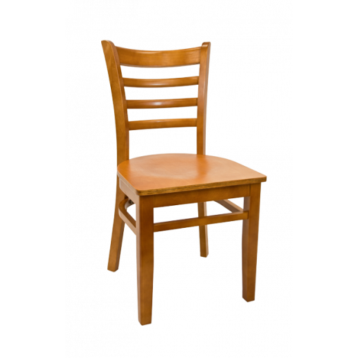 Veneer Seat Beechwood Ladder Back Chair w/ Cherry Frame