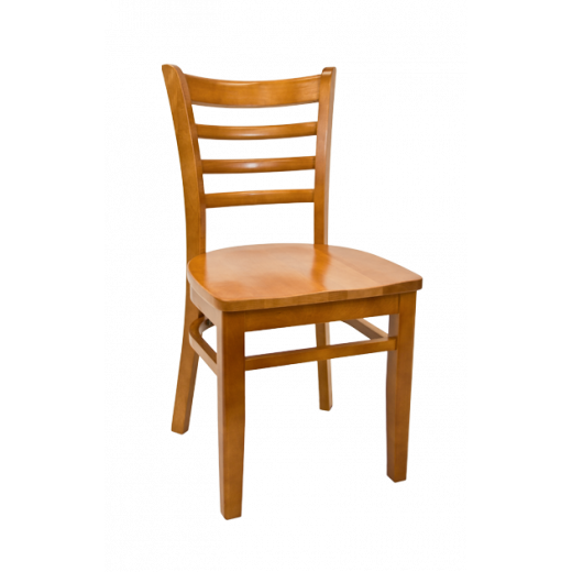 Wood Seat Beechwood Ladder Back Chair w/ Cherry Frame