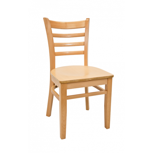Veneer Seat Beechwood Ladder Back Chair w/ Natural Frame