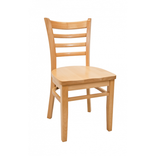 Wood Seat Beechwood Ladder Back Chair w/ Natural Frame