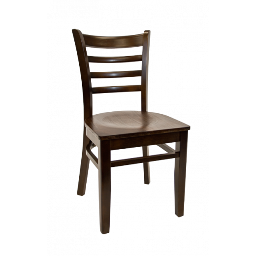 Veneer Seat Beechwood Ladder Back Chair w/ Walnut Frame