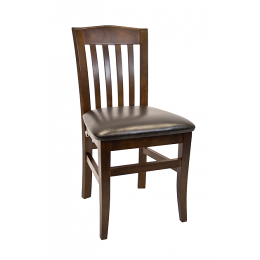 Walnut Back and Vinyl Seat Beechwood Vertical Slat Chair