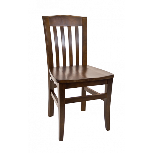 Walnut Back and Wood Seat Beechwood Vertical Slat Chair