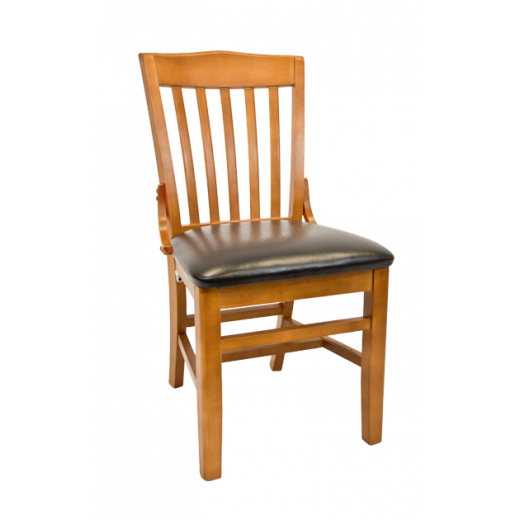 Cherry Frame Beechwood Schoolhouse Chair w/Vinyl Seat