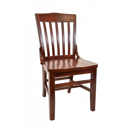 Dark Mahogany Frame Beechwood Schoolhouse Chair w/Wood Seat