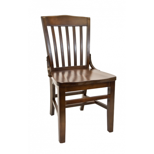 Walnut Frame Beechwood Schoolhouse Chair w/Wood Seat