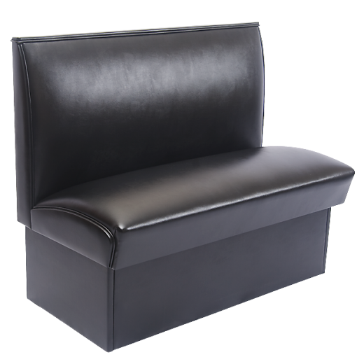 36"H Single Booth in Black w/Plain Back 
