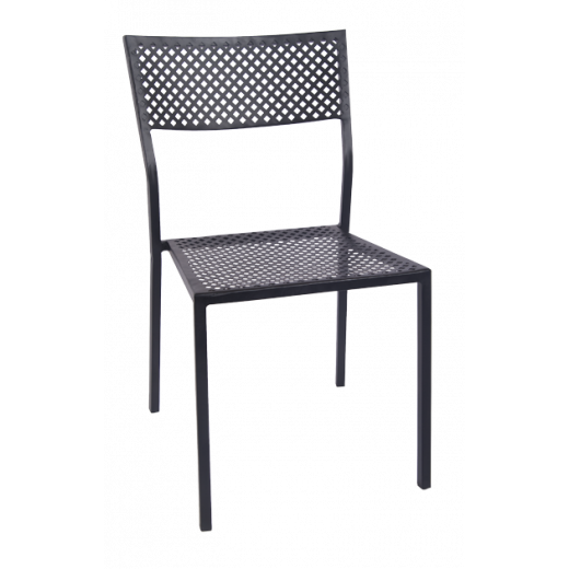 Stackable Metal Patio Chair w/Punched Square Hole Outdoor Restaurant