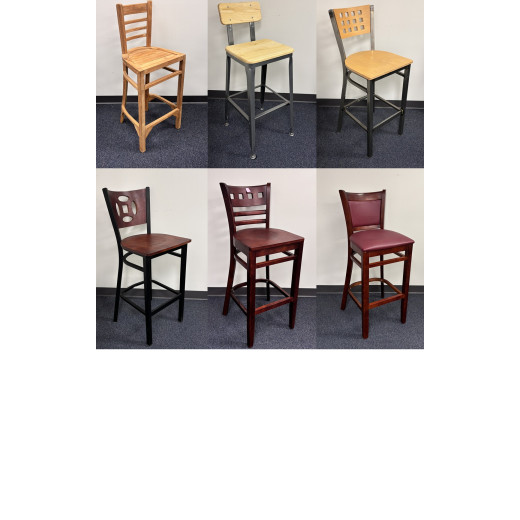 #C17 Bundle Sale:  4 Wood Barstools &  2 Metal Barstools