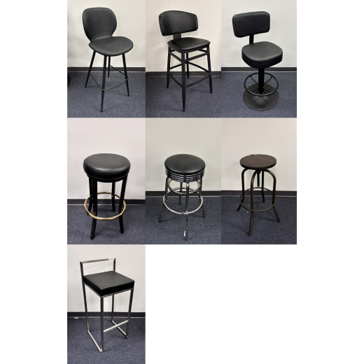 #C18 Bundle Sale: 7 Metal Barstools, Assorted Styles