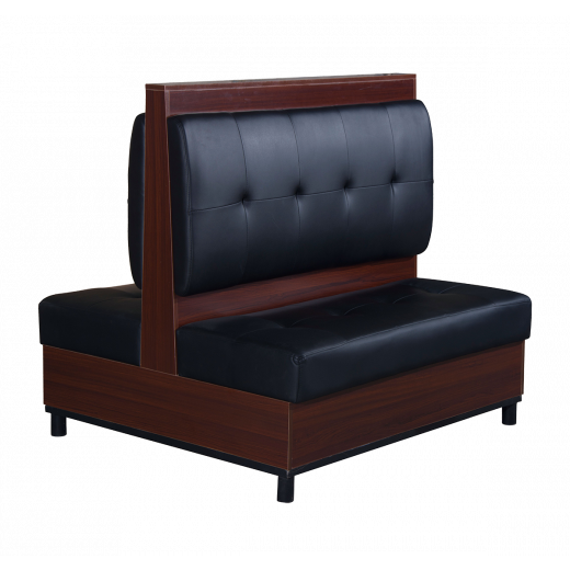 46"H, Black Vinyl Seat & Back Button Tufted Back Melamine Double Booth