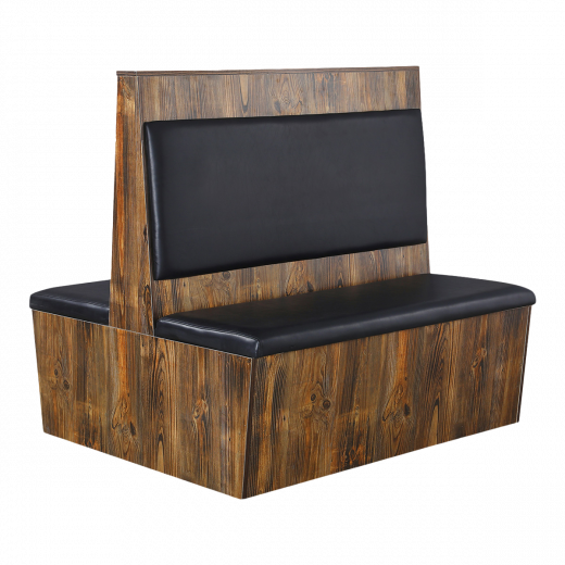 46"H, Country Style Double Booth with Plain Vinyl Back & Seat
