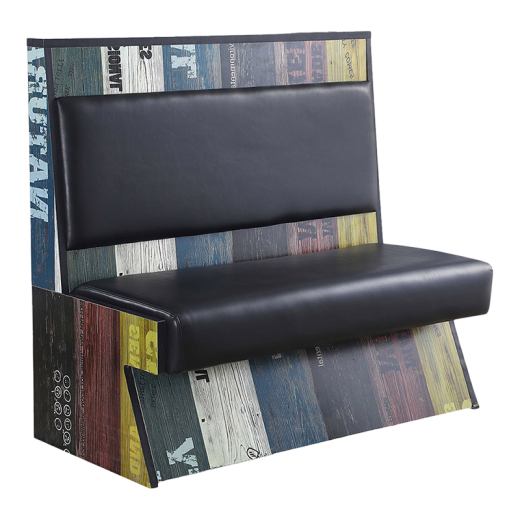 46"H, Single Booth with Black Vinyl Back &Seat