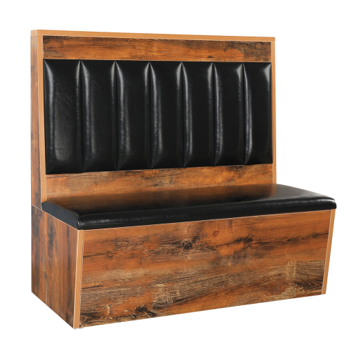 Last Piece-46"H, Vertical 7-Channel Back Single Booth with Padded Vinyl Seat