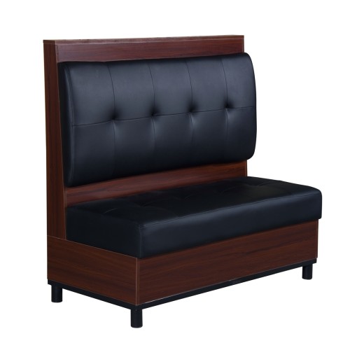 46"H, Black Vinyl Seat & Back Button Tufted Back Melamine Single Booth