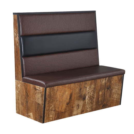 46"H, 3-Channel Back Single Booth with Padded Vinyl Seat