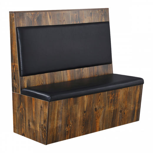 46"H, Country Style Single Booth with Plain Vinyl Back &Seat