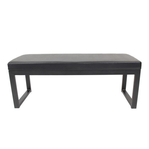 Modern Metal Waiting Bench w/ Padded Vinyl Seat 