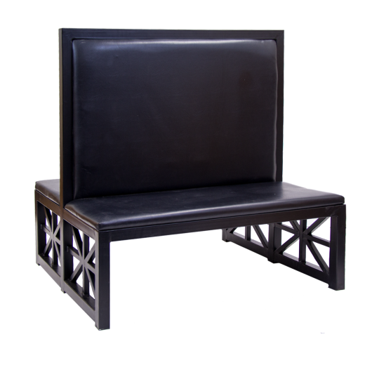 48"H, Double Metal Booth w/Plain Back Upholstered