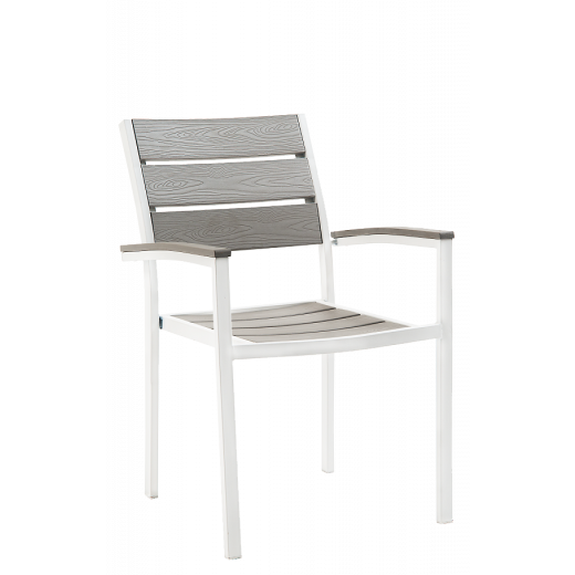 White Frame Outdoor Aluminum Chair w/...