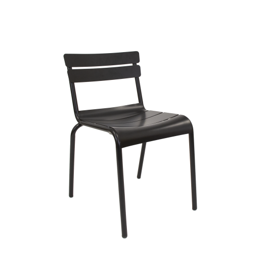 Outdoor Horizontal Black Metal Armless Chair