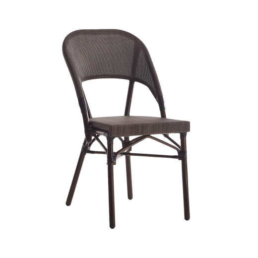 Outdoor Metal Chair w/ Poly Woven Back & Seat