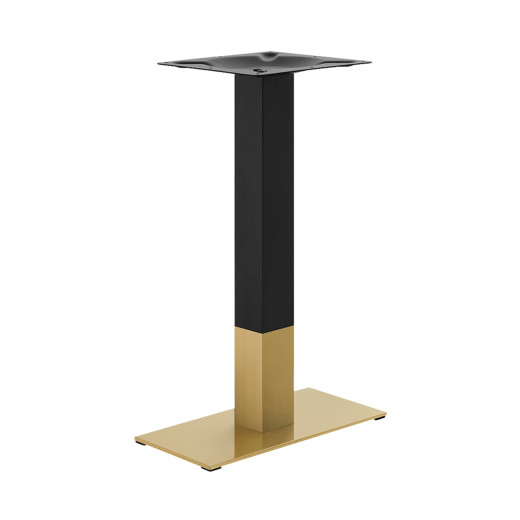 Heavy Duty 9" x 18" Stainless Steel Indoor Table Base in Gold and Black Finish