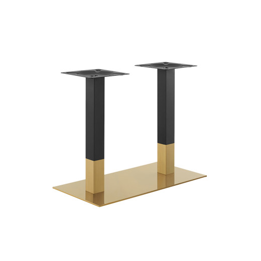 Heavy Duty 18" x 36" Stainless Steel Indoor Table Base in Gold and Black Finish