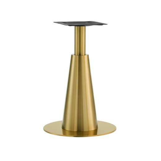 Gold Finish Indoor Stainless Steel Pedestal Table Base with Tapered Profile, 20" Round