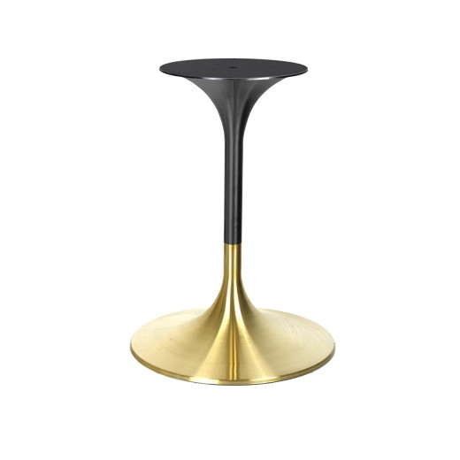 20" Round Gold and Black Finished Stainless Steel Table Base in Tulip Shape, One-Piece for Indoor/Outdoor Use