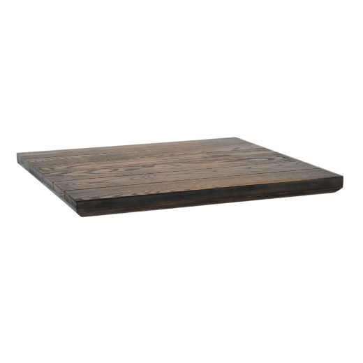 Indoor/Outdoor Ashwood Table Top with Charred Finish and Plank Style Design