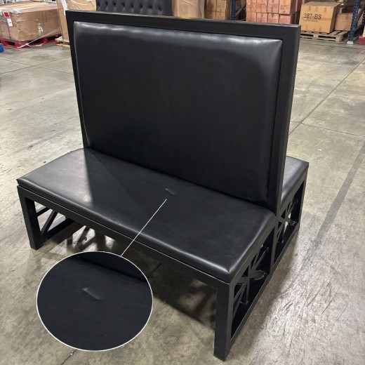 Last Piece - 48"H, Double Metal Booth w/Plain Back Upholstered