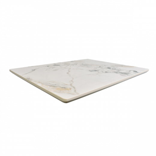 Sintered Stone Table Top in Glossy White Marble Color, Various Sizes 
