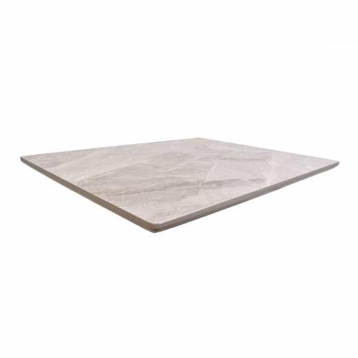 Sintered Stone Table Top in Glossy Light Gray, Various Sizes 