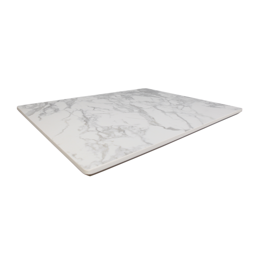 Sintered Stone Outdoor Table Top in White Marble Color, Various Sizes 