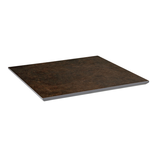Textured Dark Brown Sintered Stone Table Top for Indoor and Outdoor Settings, 7/8" Thickness