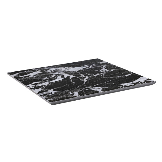 Indoor/Outdoor Black Marble Sintered Stone Table Top with Bold White Veining