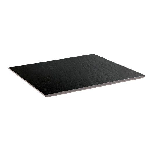 Indoor/Outdoor Black Sintered Stone Table Top with Subtle Textured Surface