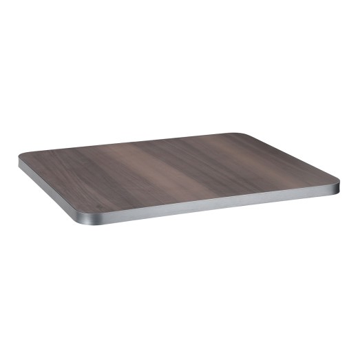 Indoor/Outdoor Wood Grain Table Top with Grey Aluminum Alloy Edge