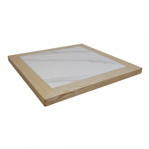 Sintered Stone Table Top with Ashwood Edge in Natural Color, Various Sizes