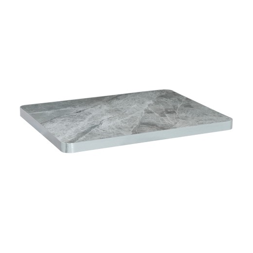 Fior di Bosco Gray Sintered Stone  Table Top, Protective Aluminum Edge, Indoor