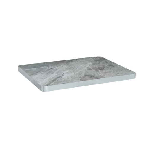 Fior di Bosco Gray Sintered Stone  Table Top, Protective Aluminum Edge, Indoor